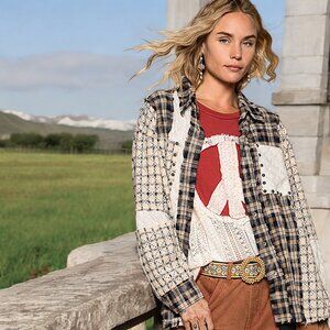 78233 POL Studded Patchwork Flannel